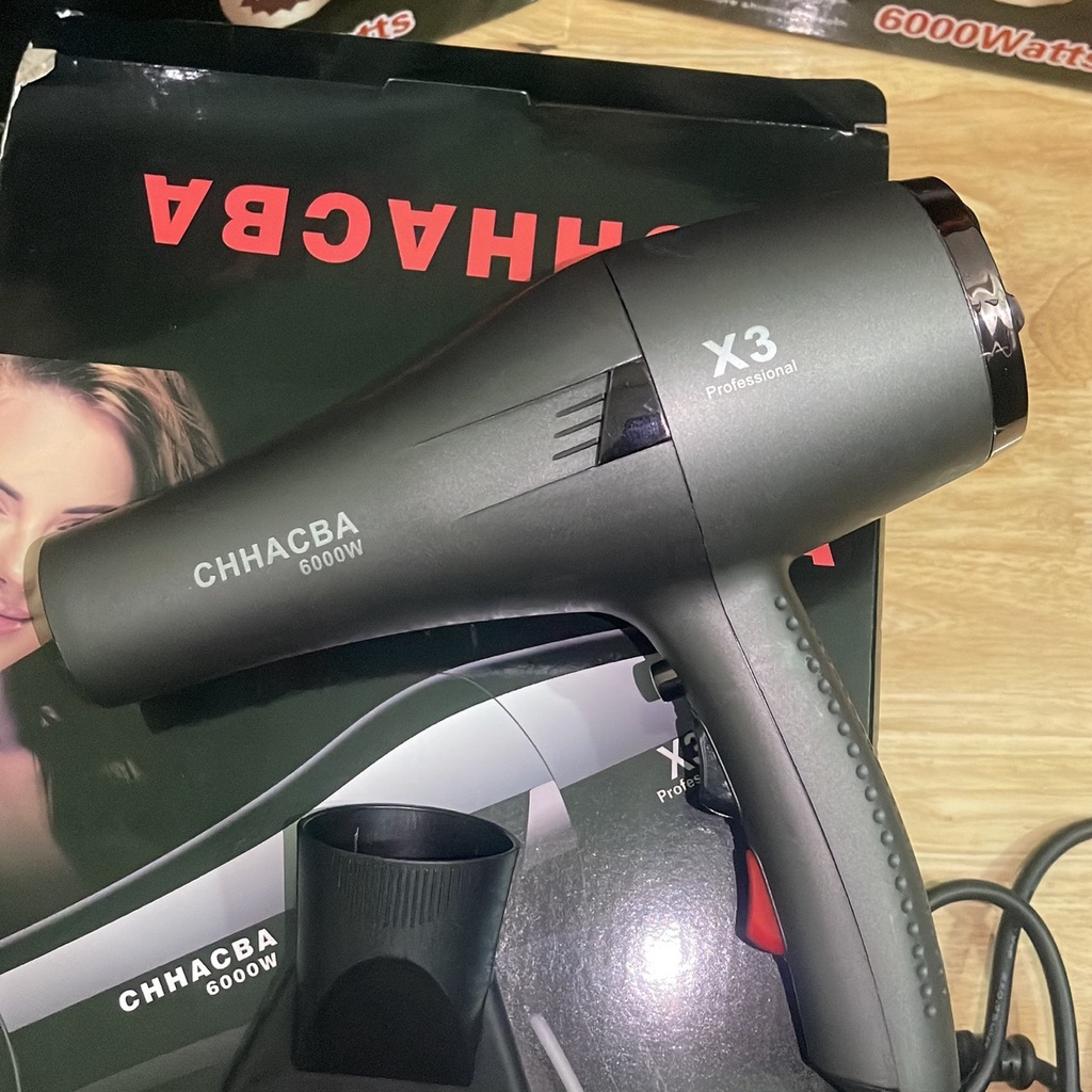 Máy Sấy Tóc Công Xuất Lớn ChhacBa 6000W Chẩn Hàng SALON, Tặng Kèm Đầu Sấy X3