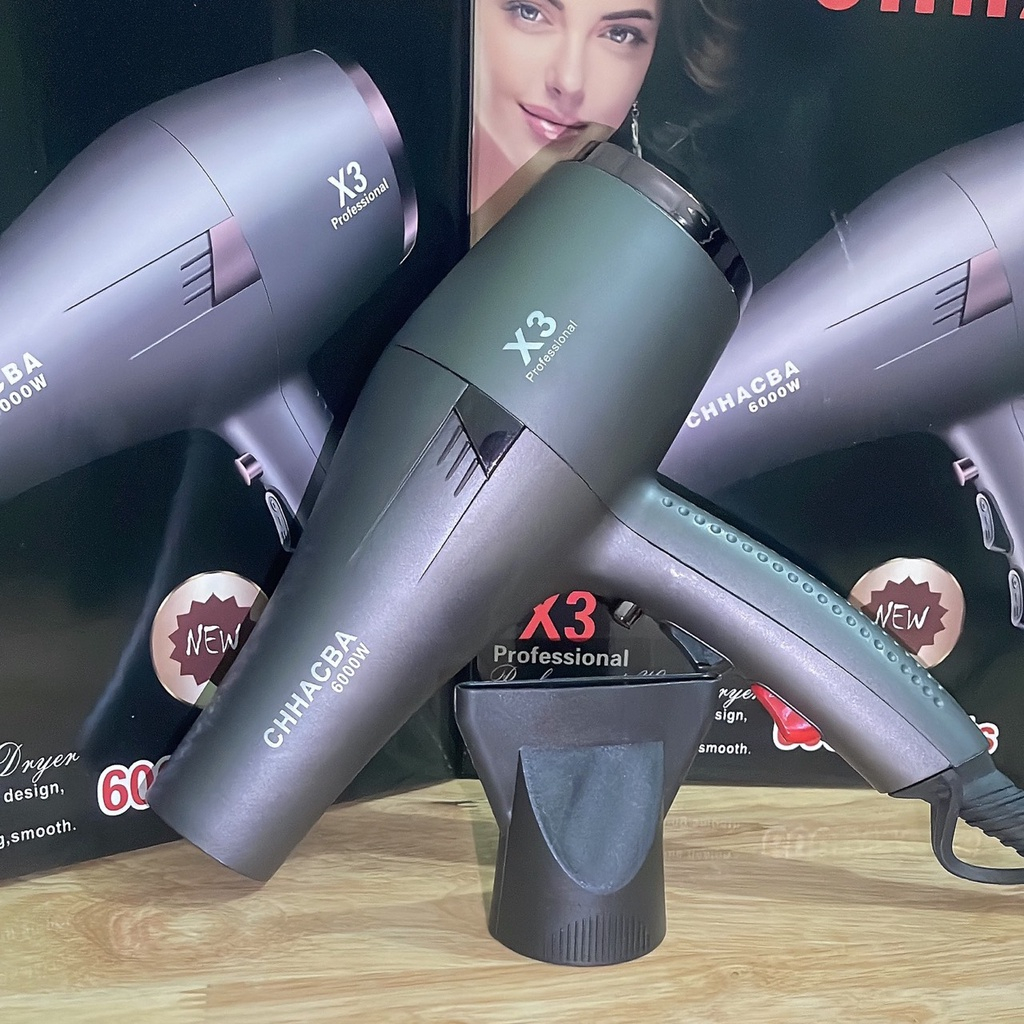 Máy Sấy Tóc Công Xuất Lớn ChhacBa 6000W Chẩn Hàng SALON, Tặng Kèm Đầu Sấy X3