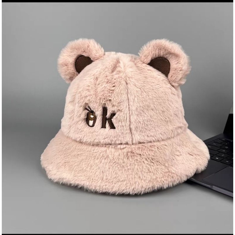 Mũ lông gấu nháy mắt vành to dễ thương êm nhẹ thoáng mát mang đi chơi đi làm siêu xinh NaHi ngochieu1111