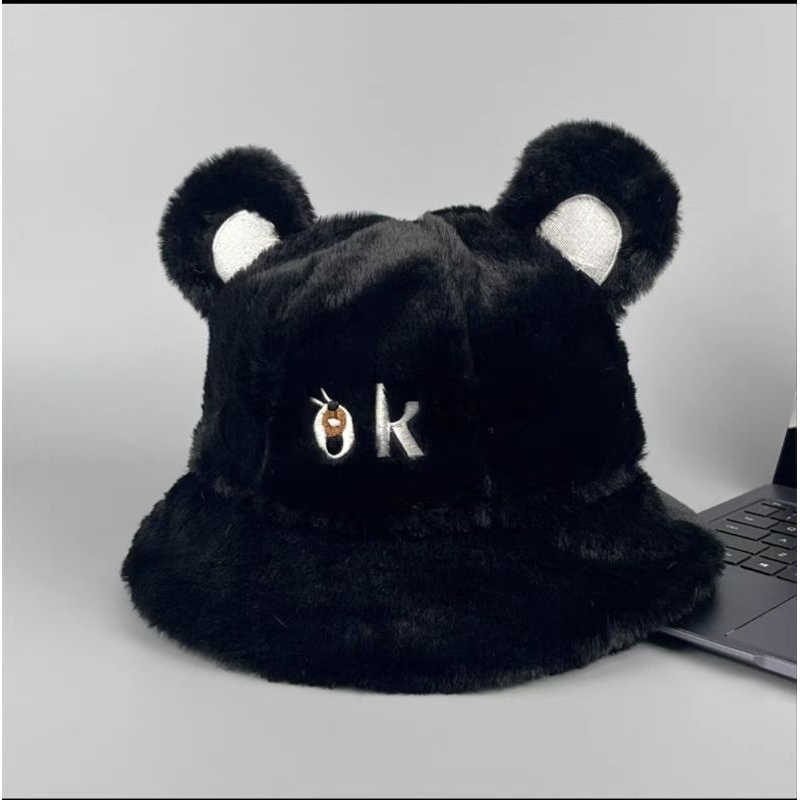 Mũ lông gấu nháy mắt vành to dễ thương êm nhẹ thoáng mát mang đi chơi đi làm siêu xinh NaHi ngochieu1111