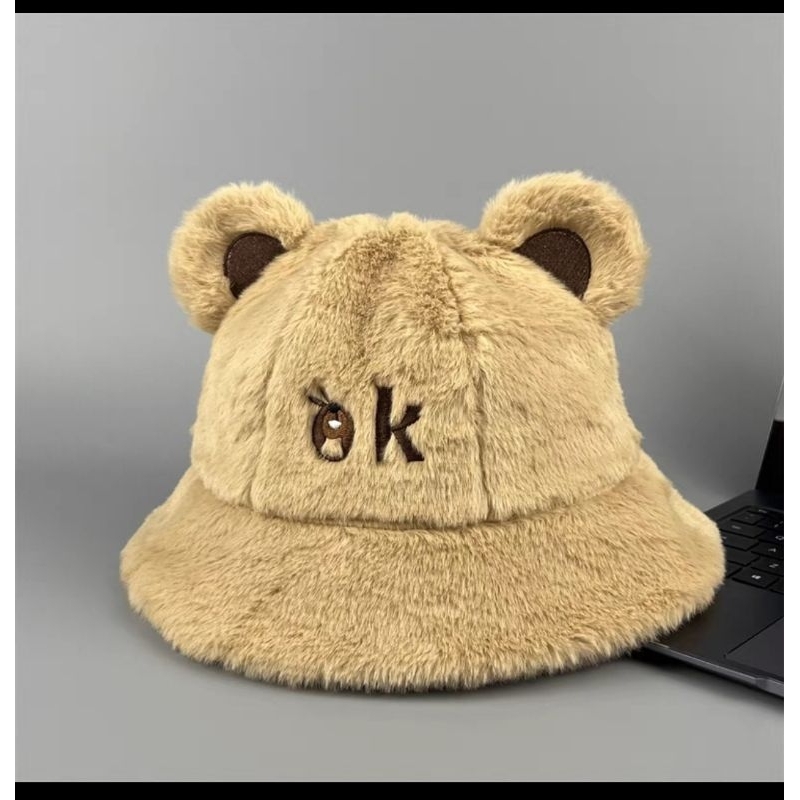 Mũ lông gấu nháy mắt vành to dễ thương êm nhẹ thoáng mát mang đi chơi đi làm siêu xinh NaHi ngochieu1111