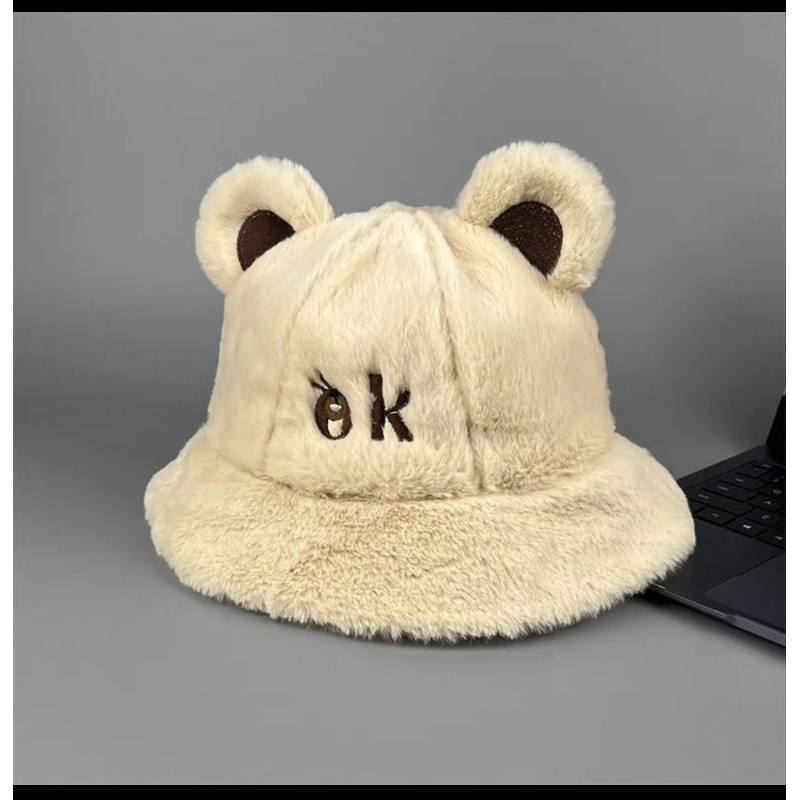 Mũ lông gấu nháy mắt vành to dễ thương êm nhẹ thoáng mát mang đi chơi đi làm siêu xinh NaHi ngochieu1111