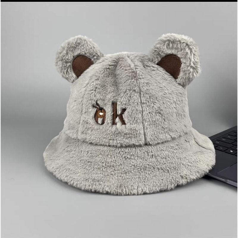 Mũ lông gấu nháy mắt vành to dễ thương êm nhẹ thoáng mát mang đi chơi đi làm siêu xinh NaHi ngochieu1111