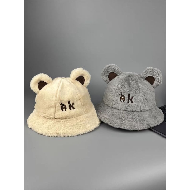 Mũ lông gấu nháy mắt vành to dễ thương êm nhẹ thoáng mát mang đi chơi đi làm siêu xinh NaHi ngochieu1111