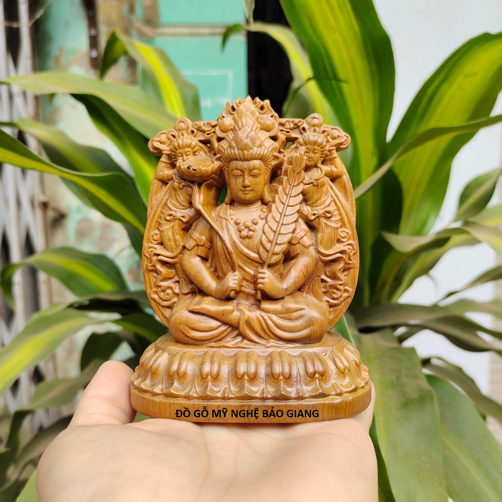 Tượng phật bản mệnh Tuổi Sửu, tuổi Dần bằng gỗ bách thơm - Phật Hư Không Tạng Bồ Tát