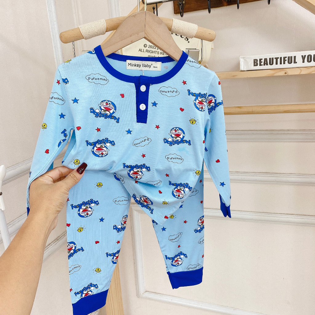 Bộ Dài Tay In Hình Toàn Thân  Icon Khủng Long, Gấu Dâu Dễ Thương Cho Bé.Đồ Bộ cho Bé,Đồ ngủ cho bé,