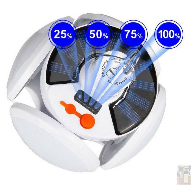 Đèn tích điện có tấm năng lượng mặt trời 4 cánh xo 40w Bóng đèn led tích điện có sạc có