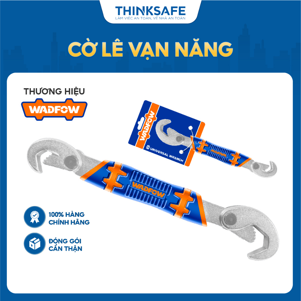 Cờ lê vạn năng Wadfow WUW1101 WUW1102 chất liệu thép mạ crom xử lý nhiệt tay cầm hai màu thoải mái - Thinksafe