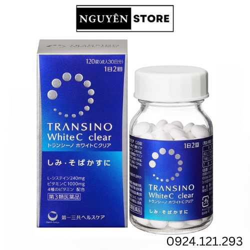 Viên Uống Trắng Da Transino White C Clear Nhật Bản Transino 120 viên