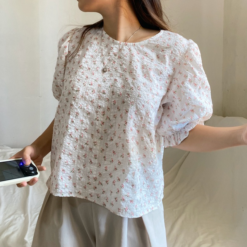 Áo hoa nhí tay bồng 24kstudio