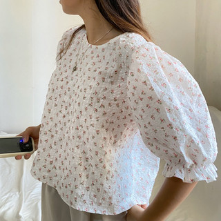 (Ảnh thật) Áo hoa nhí tay bồng 24kstudio