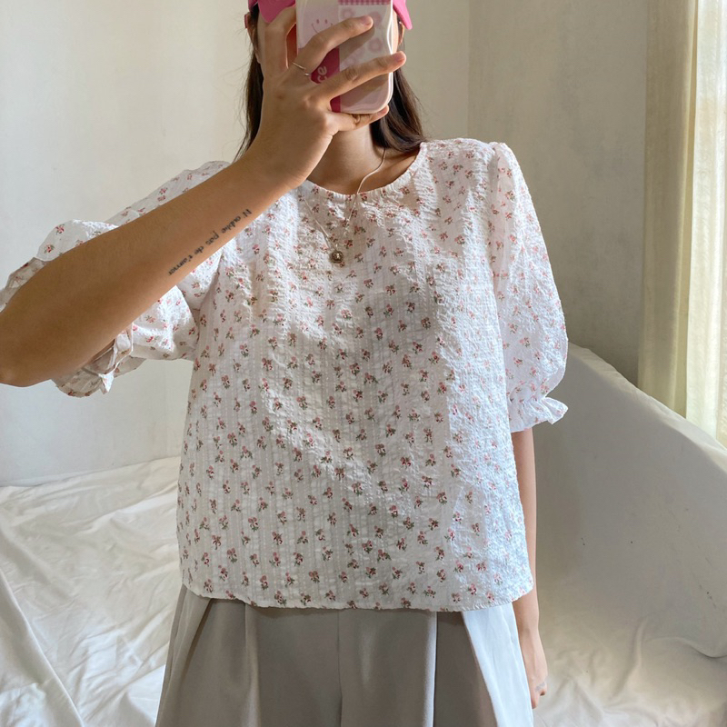 Áo hoa nhí tay bồng 24kstudio