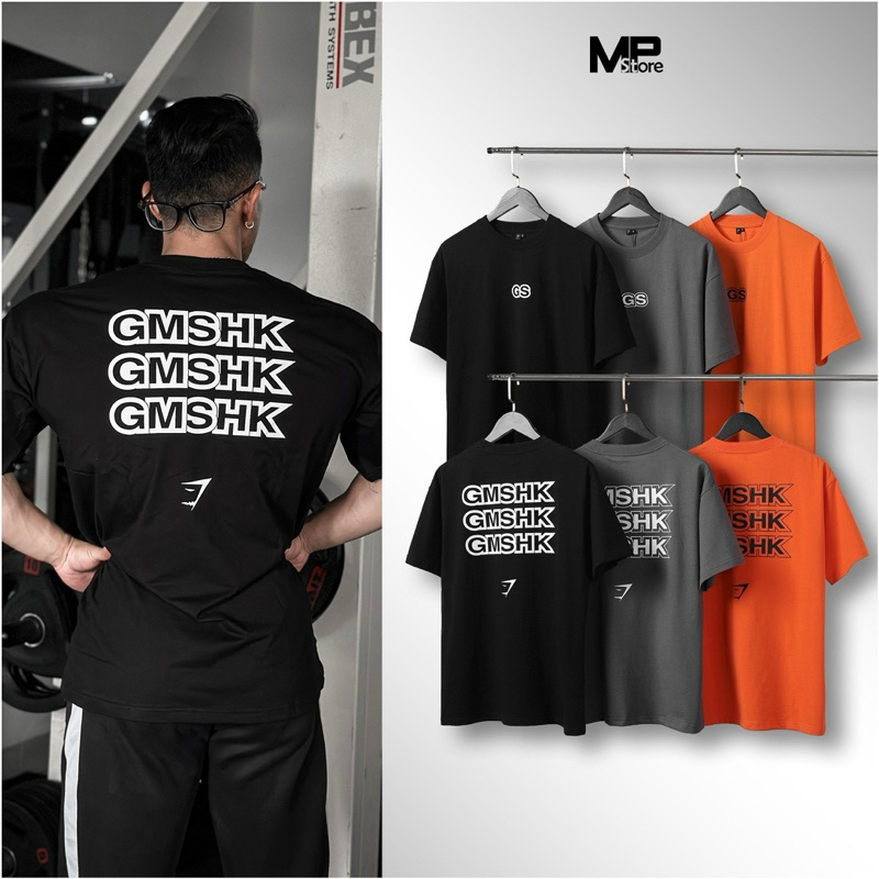 Áo thun thể thao oversize Gym sha.k chữ lưng 100% cotton