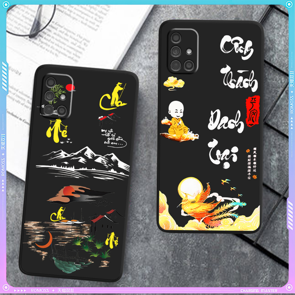 Samsung M51 Cạnh Vuông Bảo Vệ Cam /thư pháp, tài lộc, may mắn