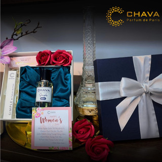 Hộp quà tặng sinh nhật 20/10 20/11 8/3 nước hoa chava simple 50ml - chava nước hoa lưu hương 8-12h
