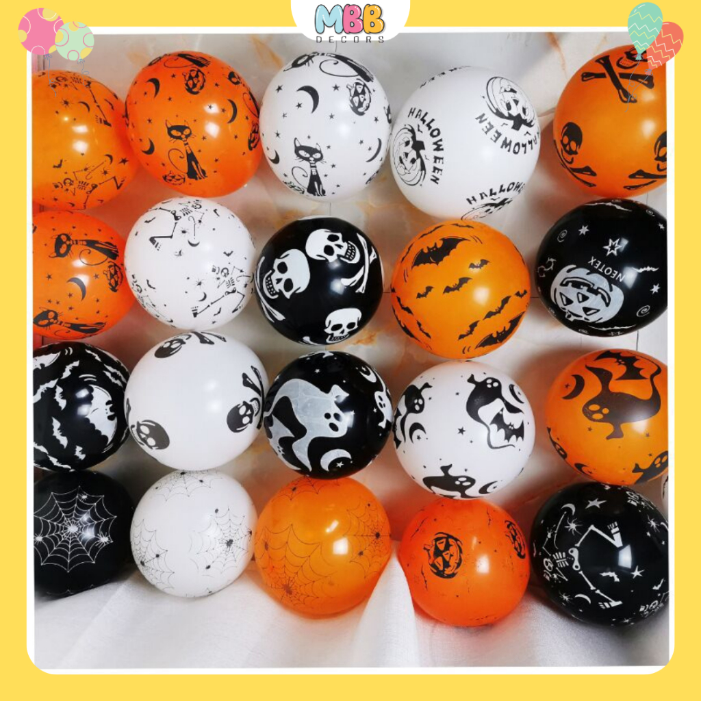 Set 10 Bong Bóng Bay Hoạ Tiết Halloween, Trang Trí Halloween Lễ Hội Hóa Trang 2023 MBBDecor