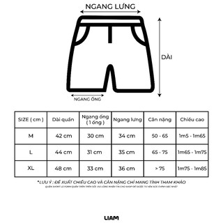 QUẦN SHORT "LIAM BASIC V2" 100% FRENCH TERRY COTTON DÀY DẶN - Liamstudio