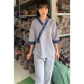 Đồ lam đi chùa # mẫu 3nút # quần áo nữ