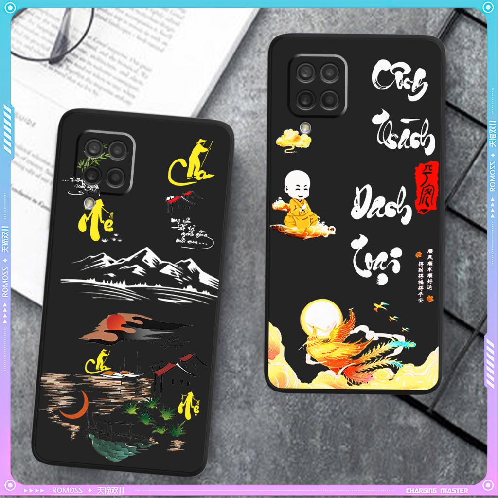 Samsung A12 / A22 Cạnh Vuông Bảo Vệ Cam /thư pháp, tài lộc, may mắn