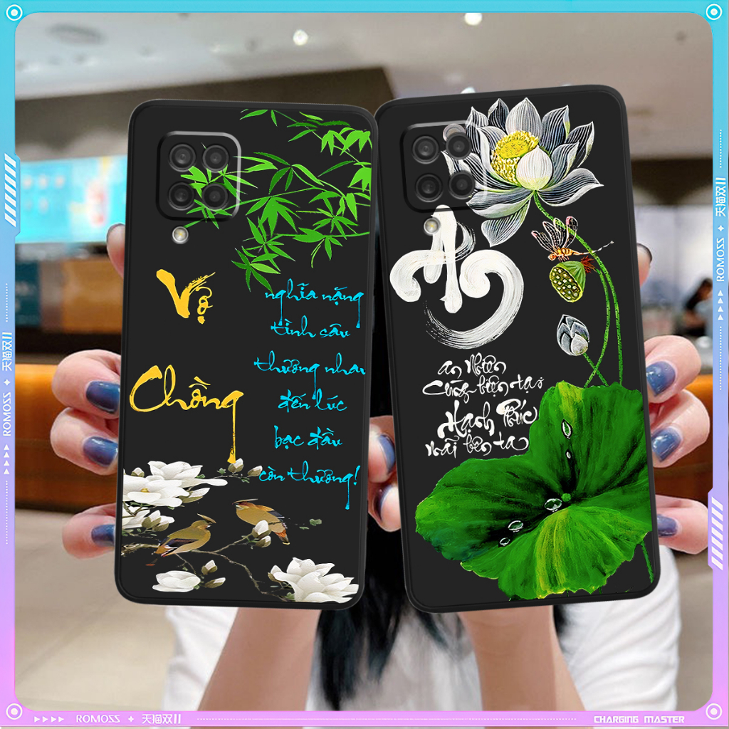 Samsung A12 / A22 Cạnh Vuông Bảo Vệ Cam /thư pháp, tài lộc, may mắn