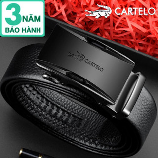 Thắt Lưng Dây Nịt Da Nam Cao Cấp Hàng Hiệu CARTELO Thắt Lưng Nam Da Bò 2 Lớp 100% Khóa Tự Động GK03- Bảo Hành 3 Năm - Đồ