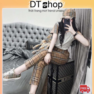  Bộ Quần Dài Baggy BBR Áo Thun Tay Lỡ Kẻ 2 Tay BBR Chất Cotton Dày Dặn Dáng Rộng Nam Nữ NVA584 