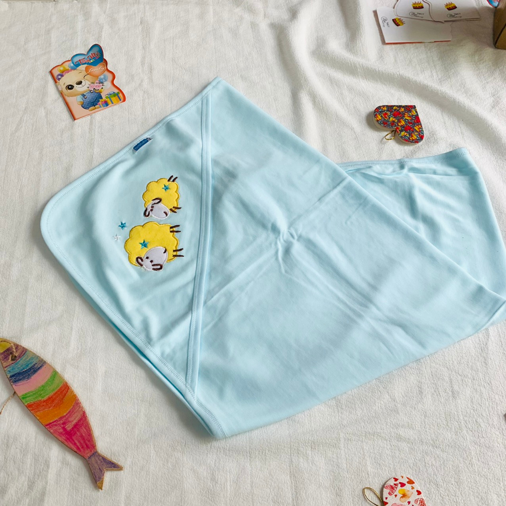 Chăn choàng cotton MTK chăn ủ bé sơ sinh có mũ