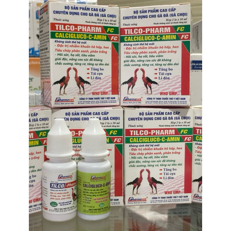 bộ Tilco Pharm FC 10ml hen khẹc, khò khè, tiêu chảy gà đá