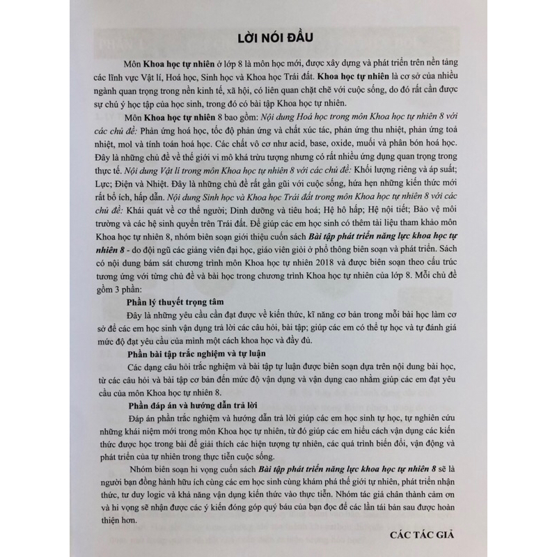 Sách - Bài Tập Phát Triển Năng Lực Khoa Học Tự Nhiên 8