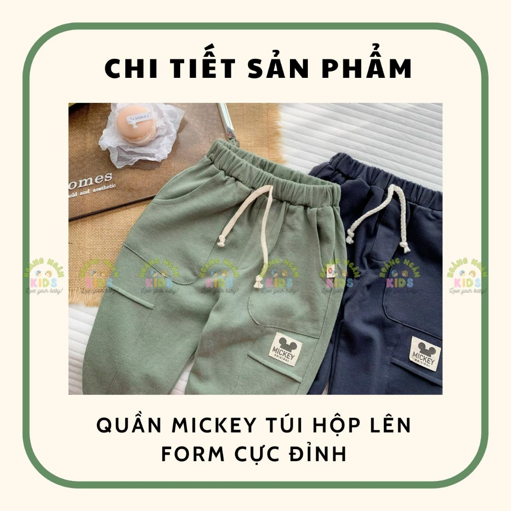 Quần dài da cá túi hộp cho bé trai, quần thu đông da cá phối túi cá tính cho bé
