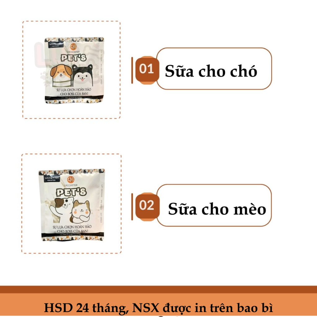 Sữa non cho chó mèo bổ sung dinh dưỡng, khoáng, vitamin cho chó mèo mang thai (100gr) - lutpet