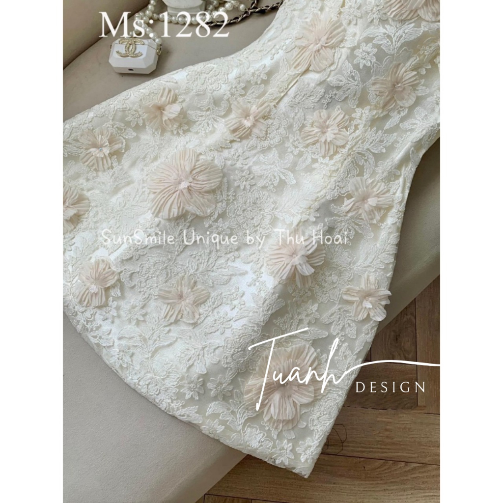 Váy Ren 2 Dây Cài Hoa Ngực Cực Xinh