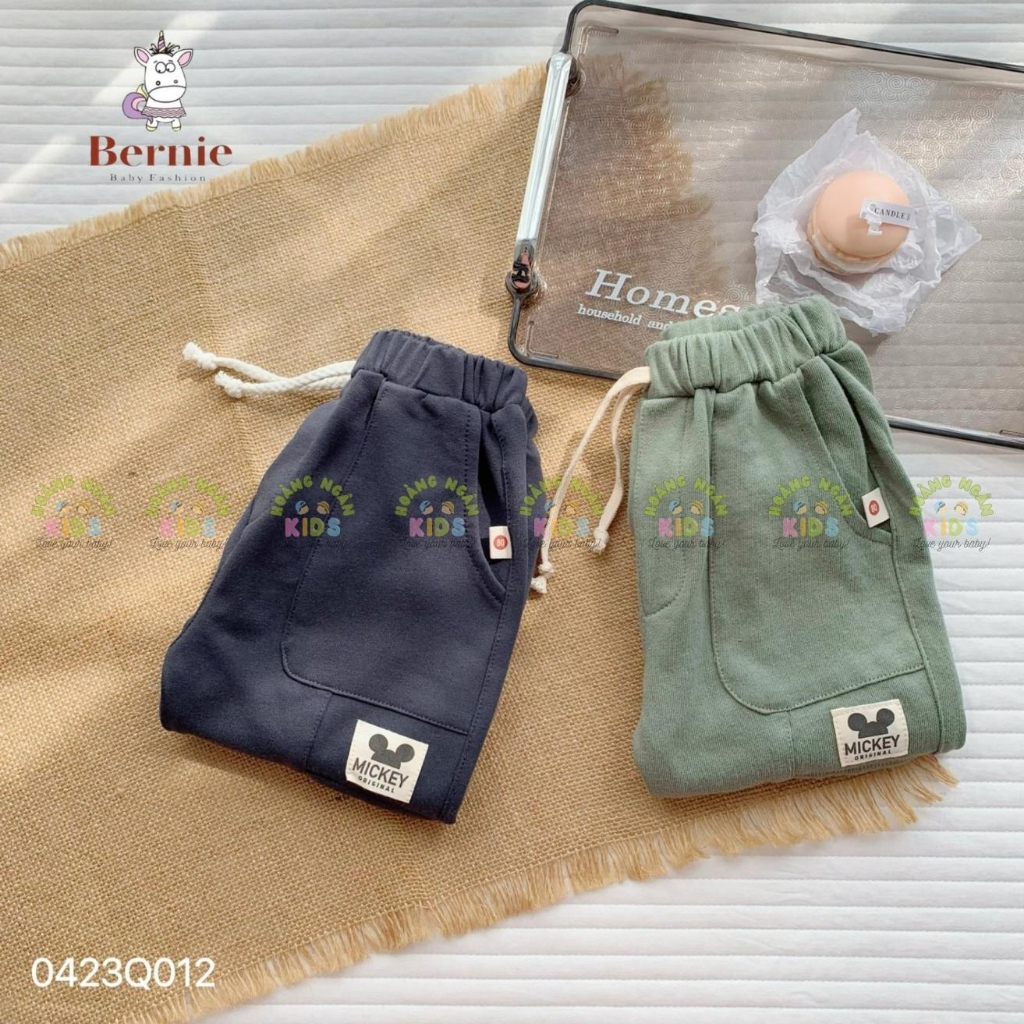 Quần dài da cá túi hộp cho bé trai, quần thu đông da cá phối túi cá tính cho bé