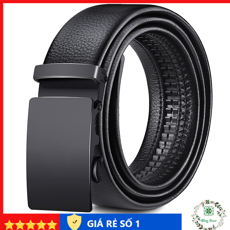 Thắt lưng nam mặt cá sấu, dây nịt nam khóa tự động, dây lưng da mặt kim loại nguyên khối TLCS001