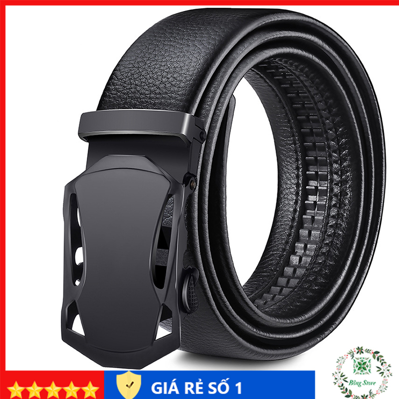 Thắt lưng nam mặt cá sấu, dây nịt nam khóa tự động, dây lưng da mặt kim loại nguyên khối TLCS001
