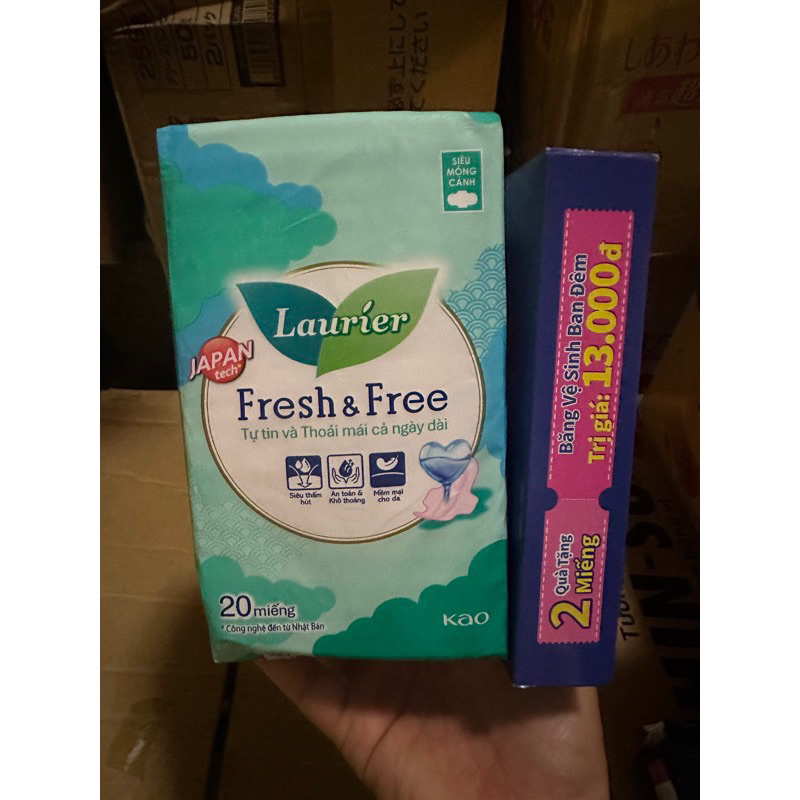🎁 Laurier Fresh&Free siêu mỏng 20miếng