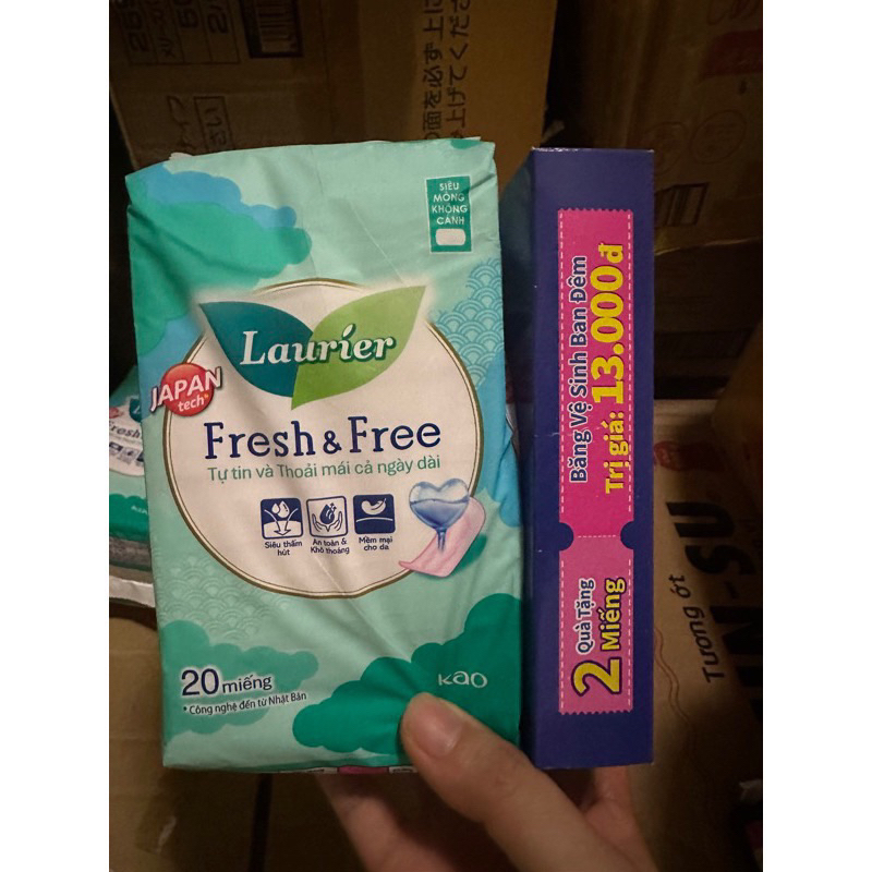 🎁 Laurier Fresh&Free siêu mỏng 20miếng