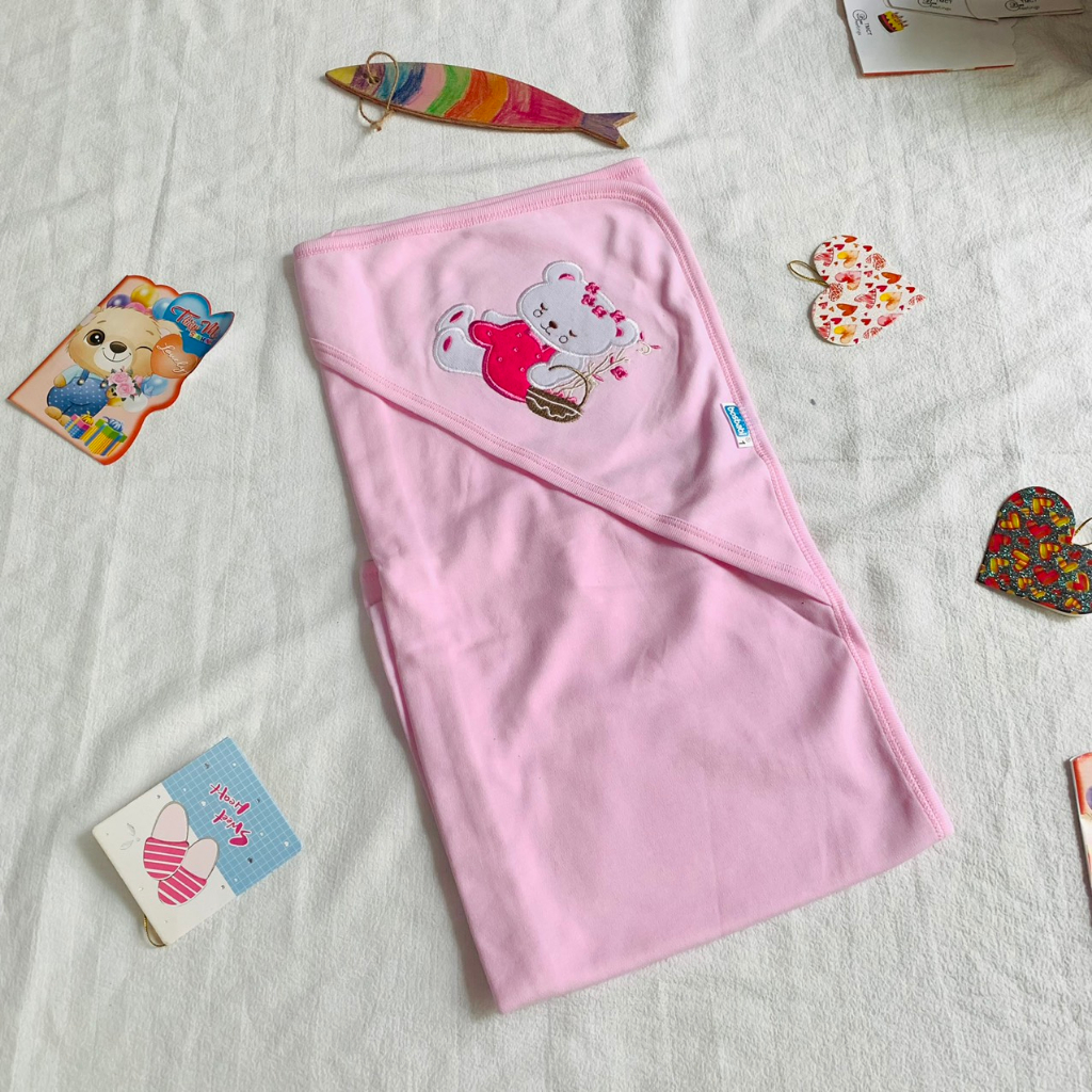 Chăn choàng cotton MTK chăn ủ bé sơ sinh có mũ