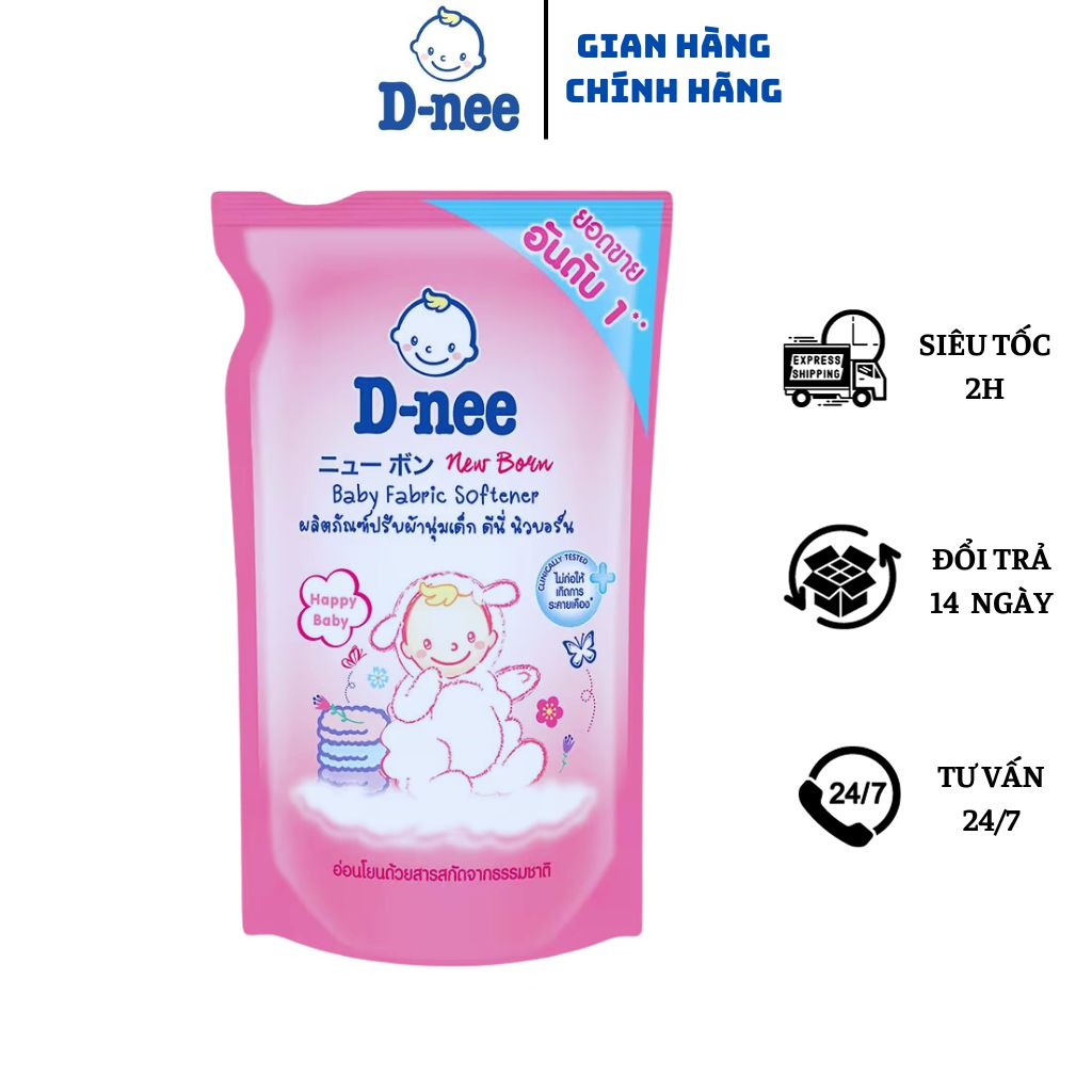 ComBo 3 Túi Nước xả vải Dnee Thái Lan Túi 550ml làm mềm vải nhiều mùi hương cho bé