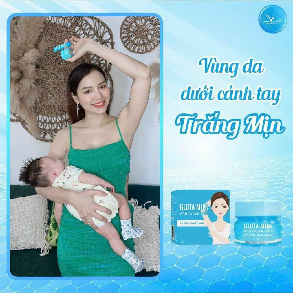Kem Giảm Thâm Nách,Thâm Mông, Đầu Gối, Khuỷu Tay Gluta Milk Thái Lan15g Tặng Tuýp Nhỏ 10gr Giúp Da Trắng Mịn Khử Mùi