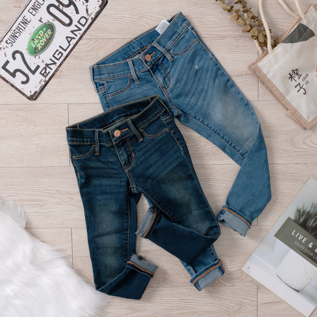 Quần jean dài bé gái từ 15kg đến 55kg form dáng skinny, chất jean co giãn thoải mái