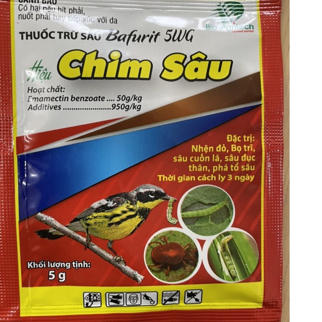Sản phẩm trừ sâu sinh học hại cây trồng hiệu Chim Sâu; trừ sâu tơ, sâu xanh, sâu đục quả, sâu cuốn lá, sâu đục thân...