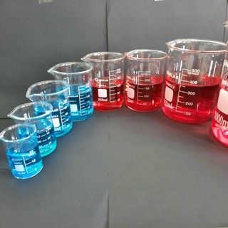 Cốc đong thủy tinh chịu nhiệt có vạch 25ml 50ml 100ml 250ml 500ml 1000ml becher cốc đốt thấp thành