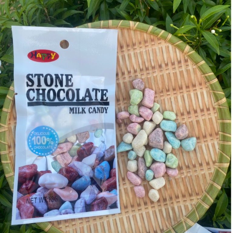 30 Gói Kẹo Sỏi Đá Socola Sữa, Kẹo Nhai Viên Sỏi Đá Sắc Màu