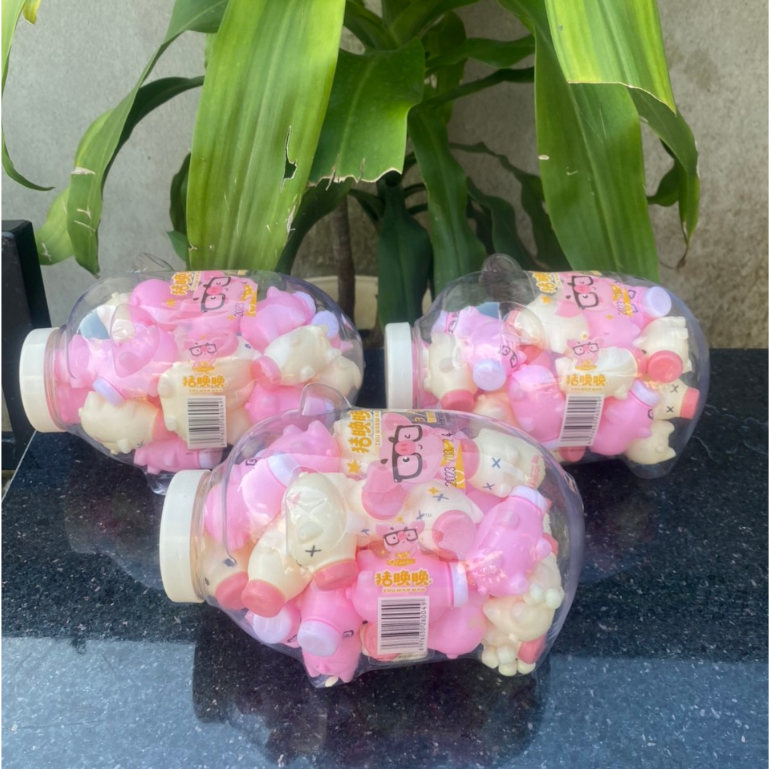 Hộp 30 Lọ Kẹo Viên Nén Sữa Chua Hình Chú Lợn