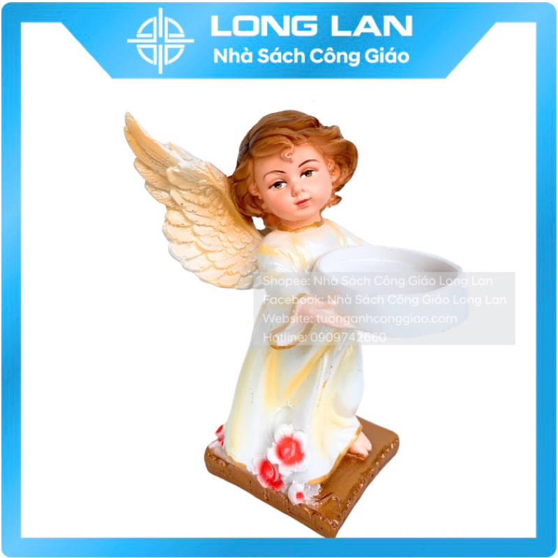 2 THIÊN THẦN BÊ KHAY 15cm - QUÀ TẶNG CÔNG GIÁO