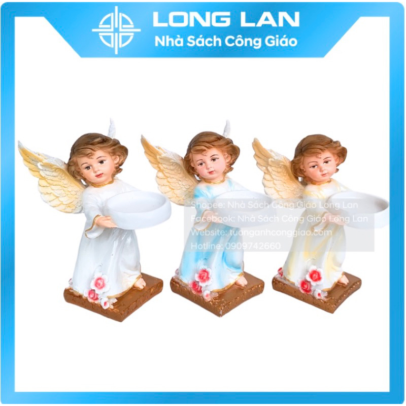 2 THIÊN THẦN BÊ KHAY 15cm - QUÀ TẶNG CÔNG GIÁO