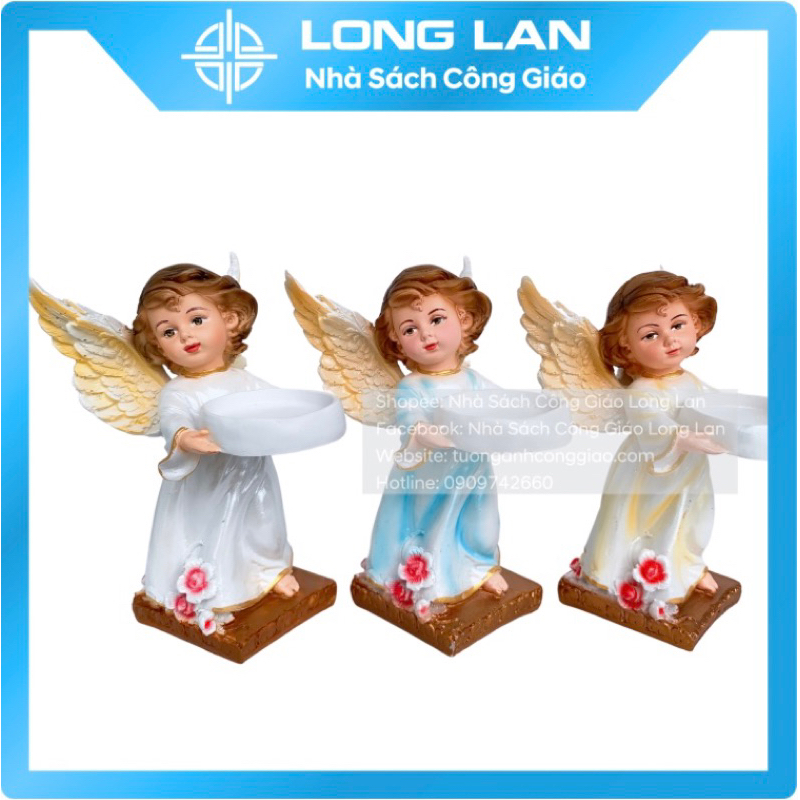 2 THIÊN THẦN BÊ KHAY 15cm - QUÀ TẶNG CÔNG GIÁO