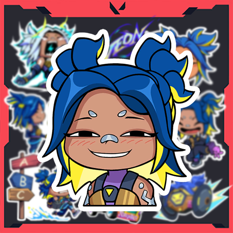 Sticker Valorant - Hình dán Agent Neon (set 11 hình)
