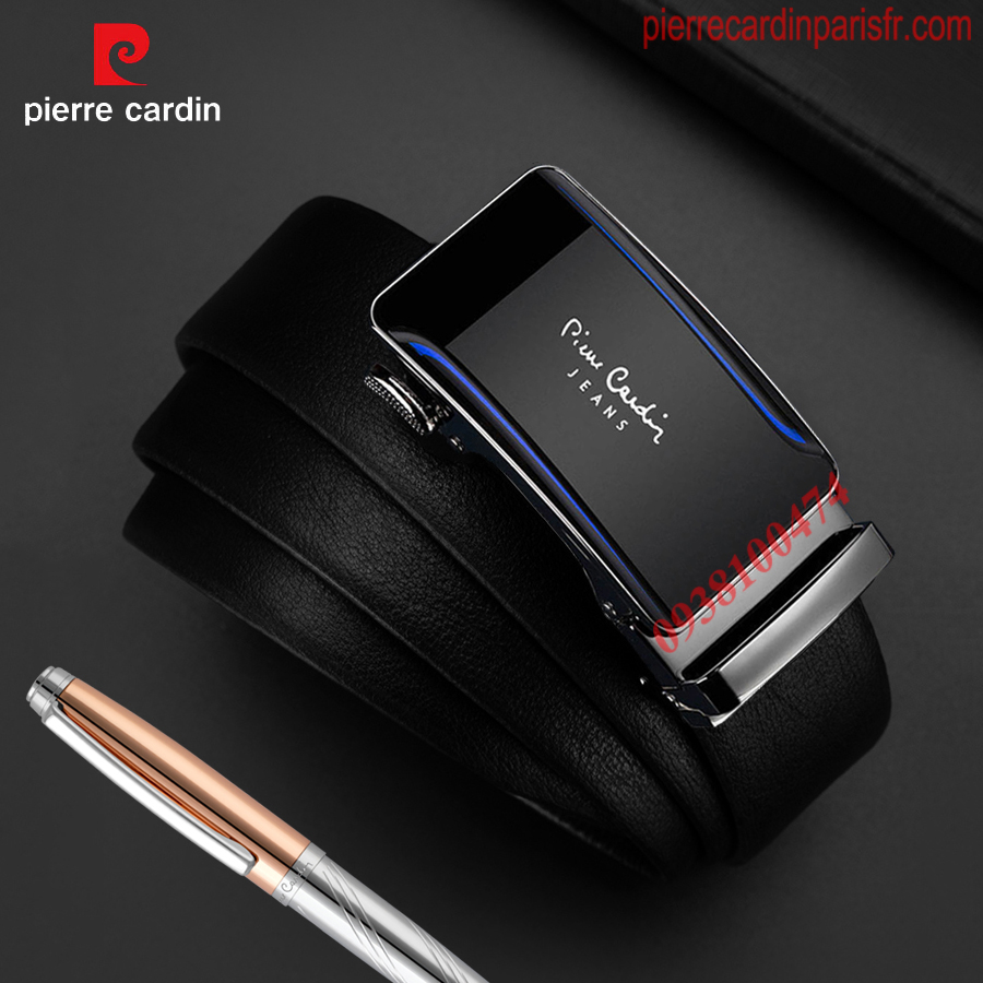 Thắt lưng Pierre Cardin nam chính hãng khóa chốt tự động dây da bò cao cấp PCJ1102